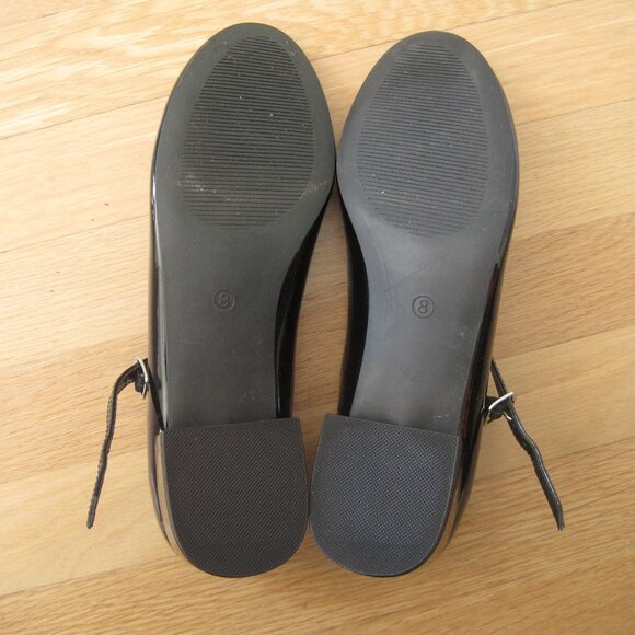 madden girl Tutu Mary Jane Shoes Size 8 Black Glossy Low Block Heel Round Toe - Picture 5 of 9